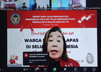 Lapas Banyuasin Ikuti Kegiatan Ibadah Natal Nasional Bersama WBP Kristiani Seluruh Indonesia