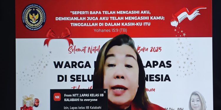 Lapas Banyuasin Ikuti Kegiatan Ibadah Natal Nasional Bersama WBP Kristiani Seluruh Indonesia