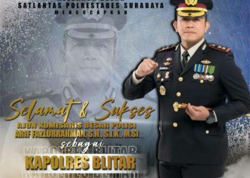 Ketua DPD FRJRI JawaTimur Mengucapkan Selamat Atas Dilantik AKBP Arif Fazlurrahman SH SIK MSI Sebagai Kapolres Blitar