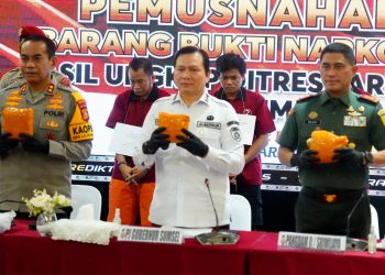 Pangdam II/Sriwijaya Hadiri Pemusnahan Barang Bukti Narkoba di Mapolda Sumsel
