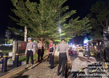Patroli KRYD Sat Samapta Polres Minahasa Tingkatkan Keamanan Akhir Pekan