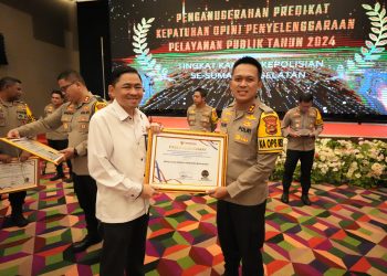 Polres Banyuasin Raih Predikat A ( Hijau ) Kualitas Tertinggi Pelayanan Publik Tahun 2024 dari Ombudsman RI