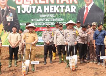 Polres Banyuasin Dukung Ketahanan Pangan, Launching Penanaman Jagung serentak 1 Juta Hektare