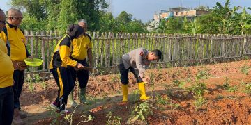 Kebun Ketahanan Pangan Satker Bidkum Polda Sumsel di Panen, Seluruh Hasil Dibagikan ke Masyarakat Sekitar