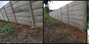 Pembangunan pagar tembok Beton PT.GAS di atas tanah jalan kavlingan menghantui masyarakat.