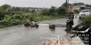 Jalan Lintas Muara Enim Amblas, BPBD Lakukan 0bservasi kaji cepat Bencana