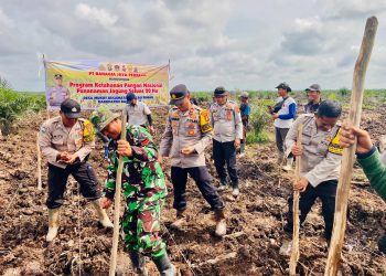 Kapolsek Pulau Rimau Hadiri Penanaman Jagung 1 Juta Hektare di Desa Mukut