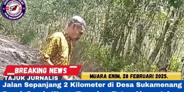 Jalan Sepanjang 2 Kilometer di Desa Sukamenang Rusak Parah, Warga Terpaksa Tutup Akses Jalan