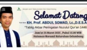 Ustad Abdul Somad Akan Hadiri Tablig Akbar di Gelumbang.