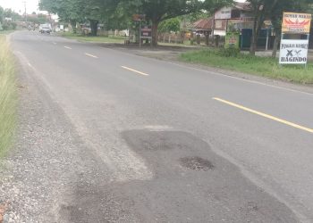Kualitas Perbaikan Jalan Diduga Asal Jadi, Baru 3 Hari di Tampal Sudah Berlobang Lagi