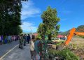 Koramil 420-07/Sei Manau Bersama Muspika dan Warga Gelar Gotong Royong Massal di Pangkalan Jambu