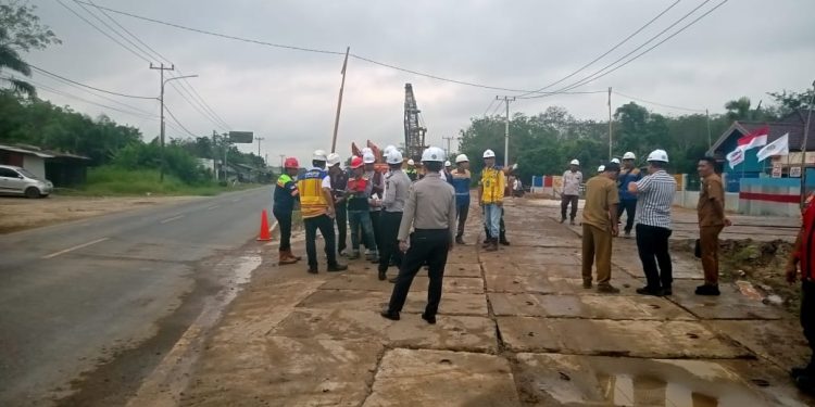 Kawasan Proyek Fly Over Jalan raya Gelumbang -Prabu Mulih Akan Dilakukan Rekayasa Lalulintas