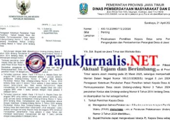 Jatim Tegaskan Pilkades PAW Tak Boleh Digabung Pemilihan Serentak, Evaluasi Kinerja Kades Jadi Syarat Wajib