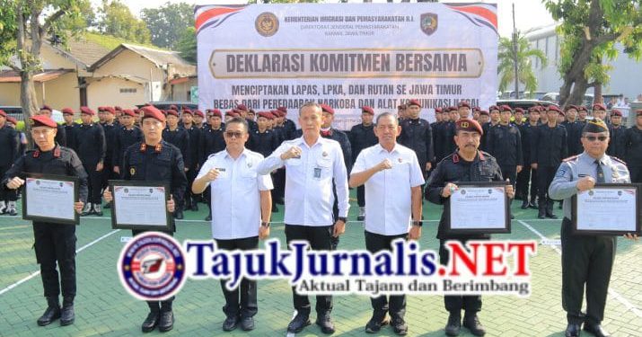 Kanwil Ditjen Pemasyarakatan Jawa Timur Deklarasikan Komitmen Bersama Wujudkan Lapas dan Rutan Bersih dari Narkoba dan HP Ilegal