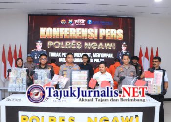 Polres Ngawi Berhasil Amankan 5 Tersangka Pengedar Uang Palsu Lintas Provinsi