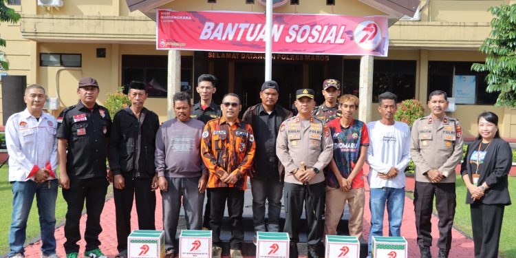 Semarak HUT Bhayangkara ke-79, Polres Maros Gandeng Ormas, Mahasiswa Dan Pemuda Gelar Pengobatan Massal dan Bakti Sosial
