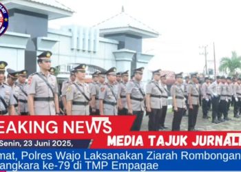 Khidmat, Polres Wajo Laksanakan Ziarah Rombongan HUT Bhayangkara ke-79 di TMP Empagae