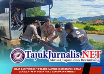 Respon Cepat Polsek Kawangkoan Tangani Lakalantas