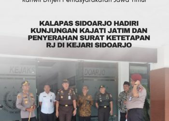 Kalapas Sidoarjo Hadiri Kunjungan Kajati Jatim dan Penyerahan Surat Ketetapan RJ di Kejari Sidoarjo