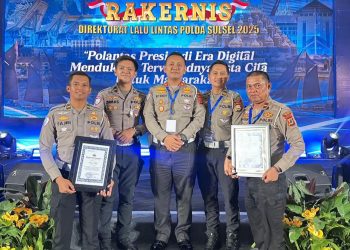 Satlantas Polres Wajo Raih Dia Penghargaan Dalam Rakernis Ditlantas Polda Sulsel 2025