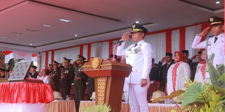 Kapolres Wajo Bersama Forkopimda Ikuti Upacara Peringatan HUT ke-80 Kemerdekaan RI di Lapangan Merdeka Sengkang