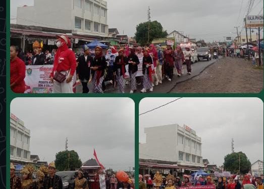 Peserta Karnaval Dijalan Raya Gelumbang di HUT RI Ke-80 Semangat & Semarak