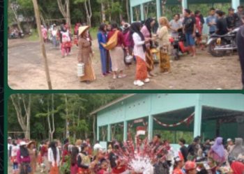 Peserta Karnaval Dirgahayu Indonesia di desa midar kecamatan Gelumbang di HUT RI Ke-80 Semarah dan Semangat