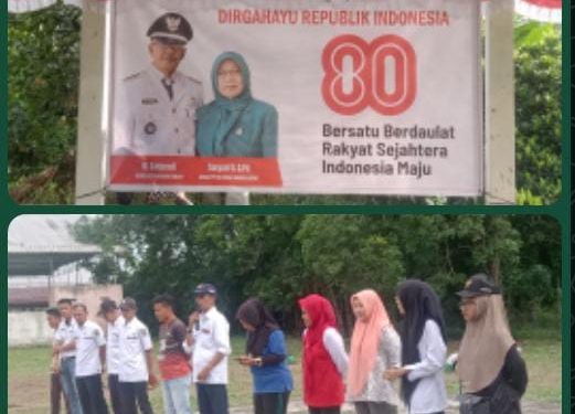 Semarakkan HUT-RI Ke-80 Desa Karang Endah Gelumbang Gelar Turnamen Volly Ball Ria Antar RT