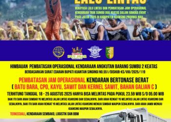 Polda Riau Imbau Pengemudi Angkutan Barang Patuhi Pembatasan Operasional Selama Pacu Jalur 2025