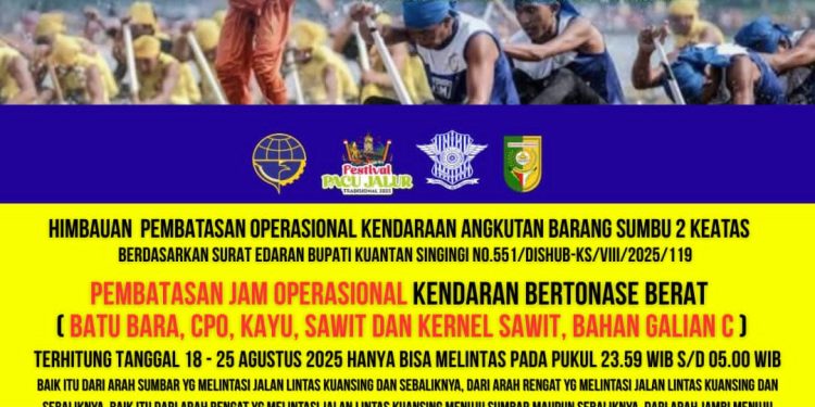 Polda Riau Imbau Pengemudi Angkutan Barang Patuhi Pembatasan Operasional Selama Pacu Jalur 2025