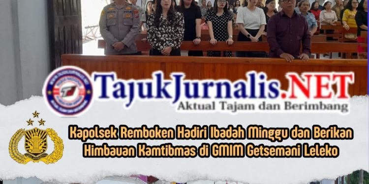 Kapolsek Remboken IPDA Husye Kokong Hadiri Ibadah Minggu Dan Himbauan Kamtibmas di GMIM Getsemani Leleko