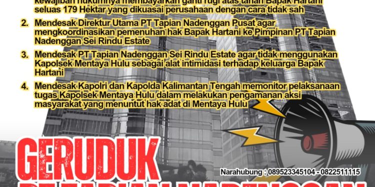 Kapolsek Mentaya Hulu Dinilai Bertindak Arogan Demi Selamatkan 189,019 Hektar Lahan Rampasan PT TAPIAN, NADENGGAN