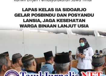 Lapas Kelas IIA Sidoarjo Gelar Posbindu dan Posyandu Lansia, Jaga Kesehatan Warga Binaan Lanjut Usia