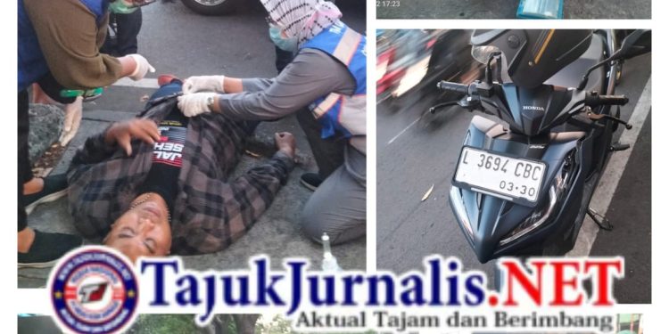 Akibat Trobos Lampu Merah Pengendara Motor Asal Pasuruan Tabrak Seorang Jurnalis di Surabaya