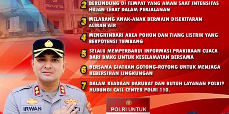 Imbauan Kapolres Aceh Timur Dalam Menghadapi Potensi Bencana di Musim Hujan