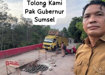 Sungguh Perihatin, Jembatan Penghubung Tiga Daerah di Sumsel Terancam Lumpuh, Kades Tebedak I: “Kami Mohon Perhatian Gubernur”