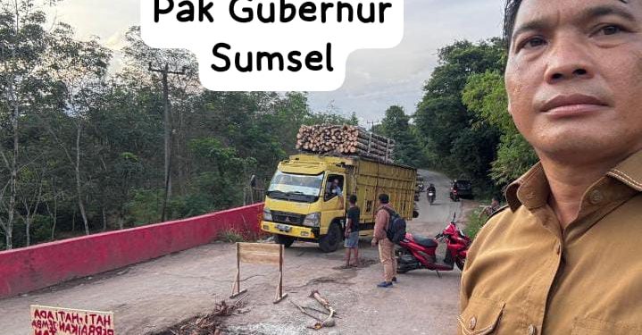 Sungguh Perihatin, Jembatan Penghubung Tiga Daerah di Sumsel Terancam Lumpuh, Kades Tebedak I: “Kami Mohon Perhatian Gubernur”