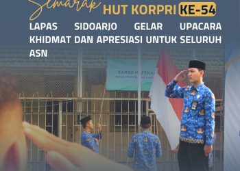 Semarak HUT KORPRI ke-54, Lapas Sidoarjo Gelar Upacara Khidmat dan Apresiasi untuk Seluruh ASN”