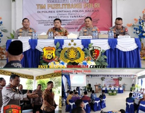 Tim Puslitbang Polri Laksanakan Penelitian Di Polres Sintang, Bahas Tantangan Fungsi Pembinaan Dan Operasional Polri