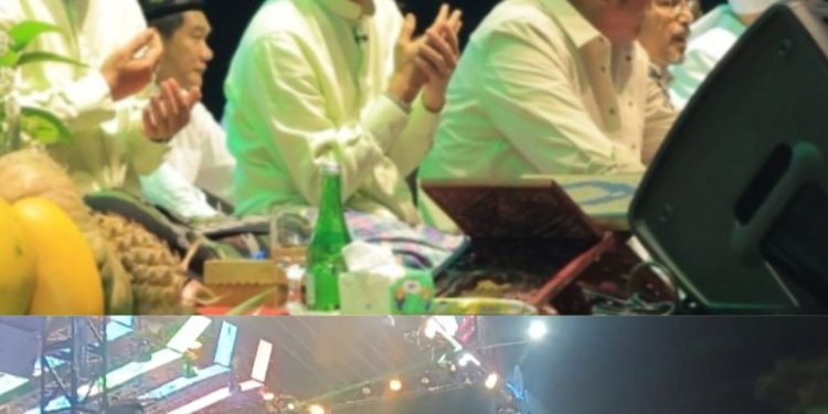 Habib Syech dan Gubernur Herman Deru Walikota Ratu Dewa mengajak warga kota Palembang bersholawat untuk mendoakan warga Sumatera 