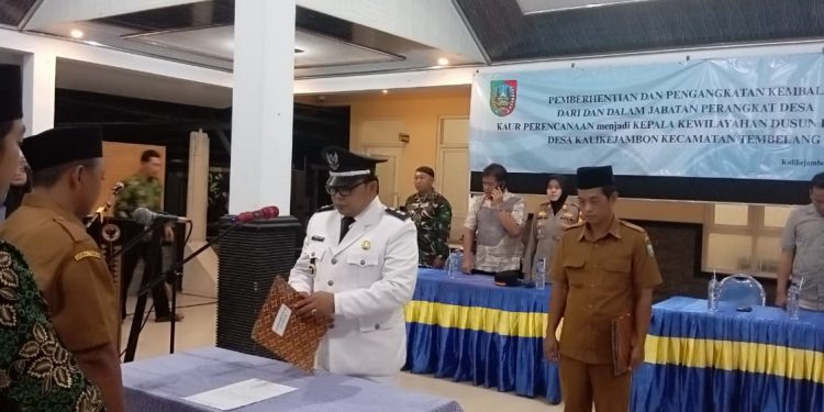 Pengambilan Sumpah Jabatan Kasun Desa Kalikejambon, Kecamatan Tembelang, Kabupaten Jombang