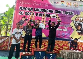 Di Pertandingan Pencak Silat Macan lindungan Cup 1 Se-kota Palembang Paku Bumi Cimande Meraih Juara Umum 3 dan Juara 3 Kata Gori Usia Dini