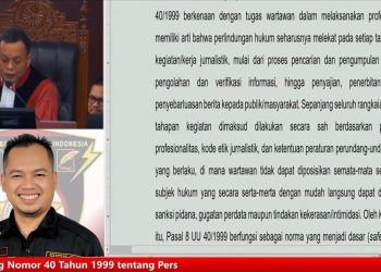 Ketua Umum AKPERSI Beri Apresiasi dan Seruan Moral bagi Jurnalis” Putusan MK Jadi Tameng Kuat Kemerdekaan Pers”.