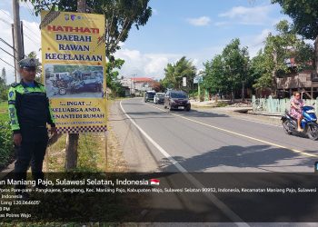 Wujudkan Polri Presisi, Satlantas Polres Wajo Lakukan Upaya Preventif di Lokasi Blackspot