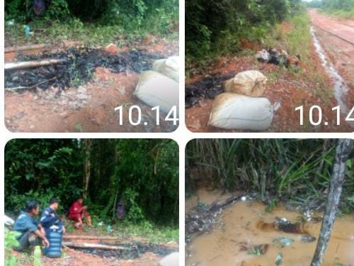 Viral, Pipa Minyak Pipeline Pertamina Pecah,Diduga Cemari Sungai Desa Sialingan