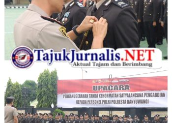 Berlangsung Khidmat; Kapolresta Banyuwangi Pimpin Upacara Penghargaan Satyalancana Pengabdian
