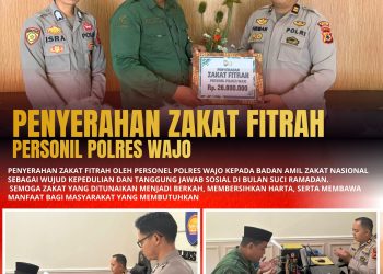 Bersama Badan Amil Zakat Nasional (Baznas), Polres Wajo Salurkan Zakat untuk Masyarakat