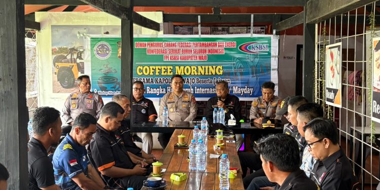 Polres Wajo dan KSBSI Gelar Coffee Morning Peringati May Day, Perkuat Sinergi Jaga Stabilitas Daerah