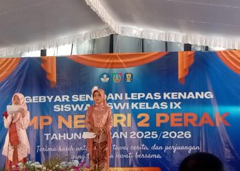 Gebyar Seni dan Lepas Kenang Siswa Kelas IX SMP Negeri 2 Perak Tahun Ajaran 2025/2026 Berlangsung Meriah.