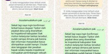 Bungkam Seribu Bahasa, 3 Bulan Audit Tipikor Tasik Serai Timur, Kepala Inspektorat Bengkalis Tutup Mulut.